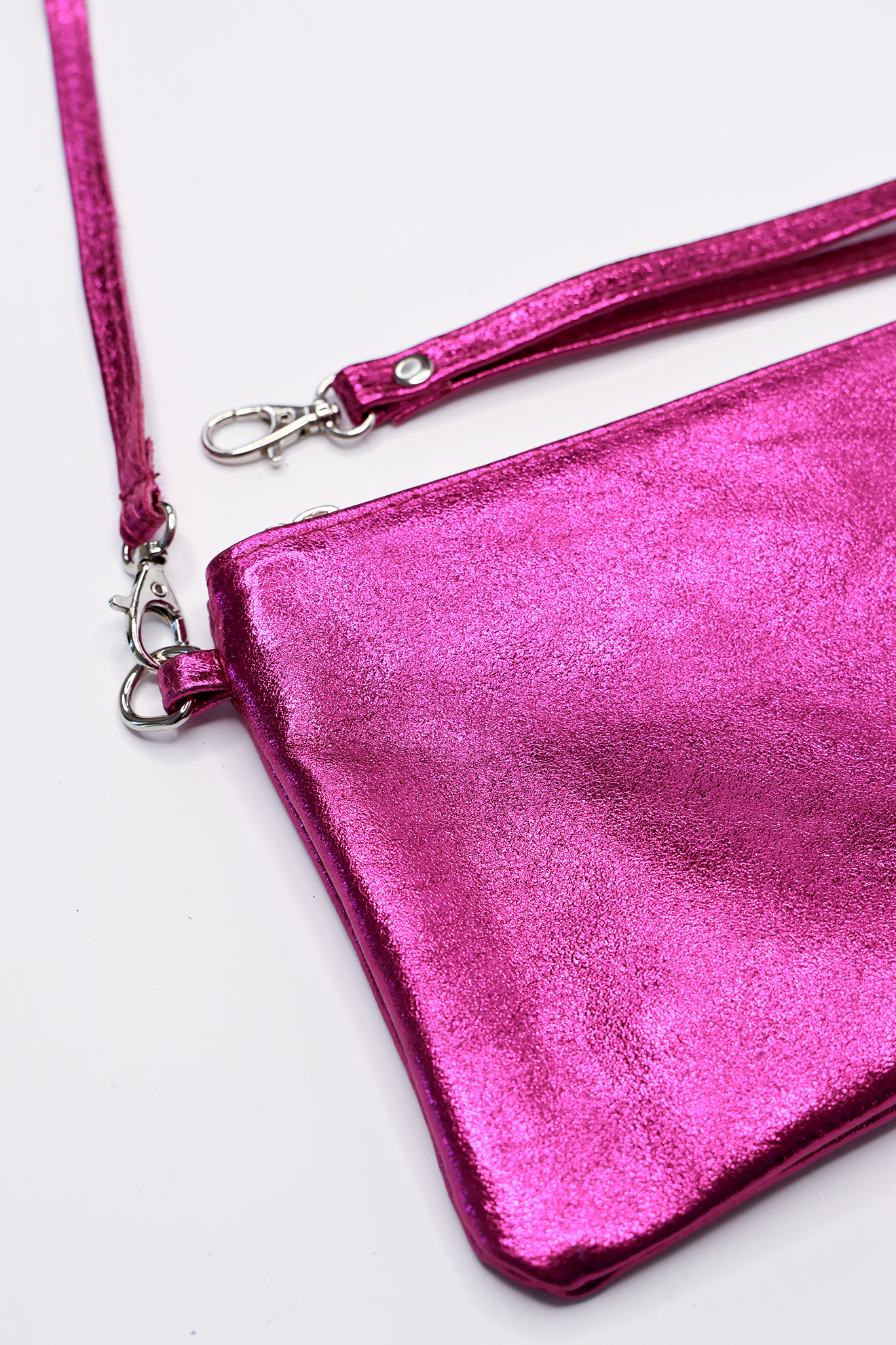 Metallic Hot Pink clutch