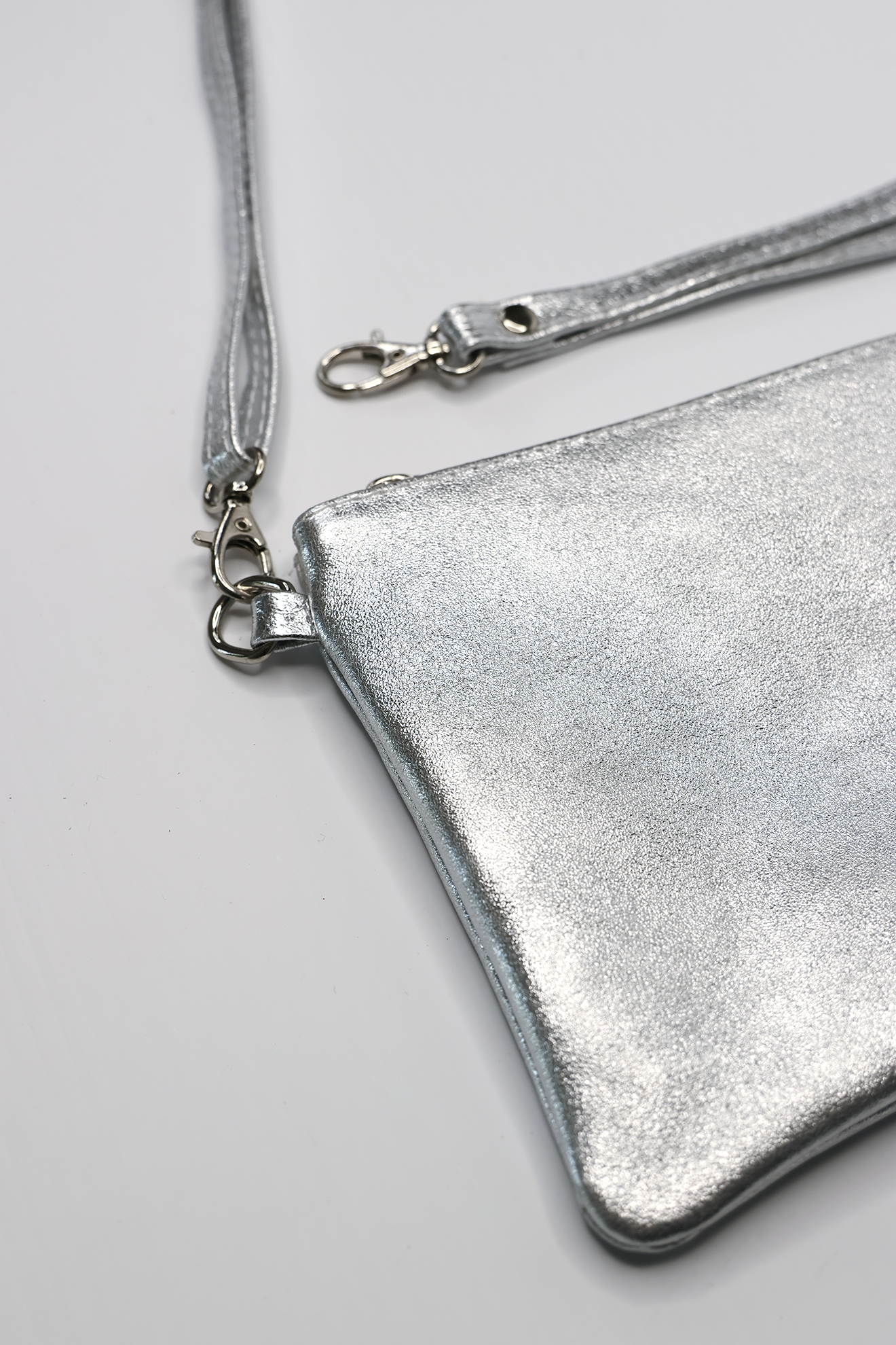 Metallic Silver Clutch