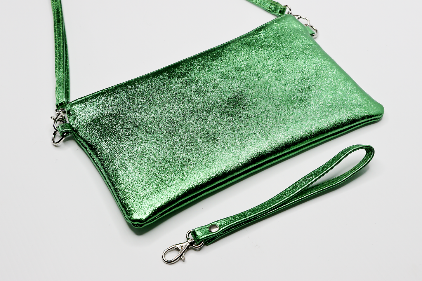 Metallic Emerald Green Clutch