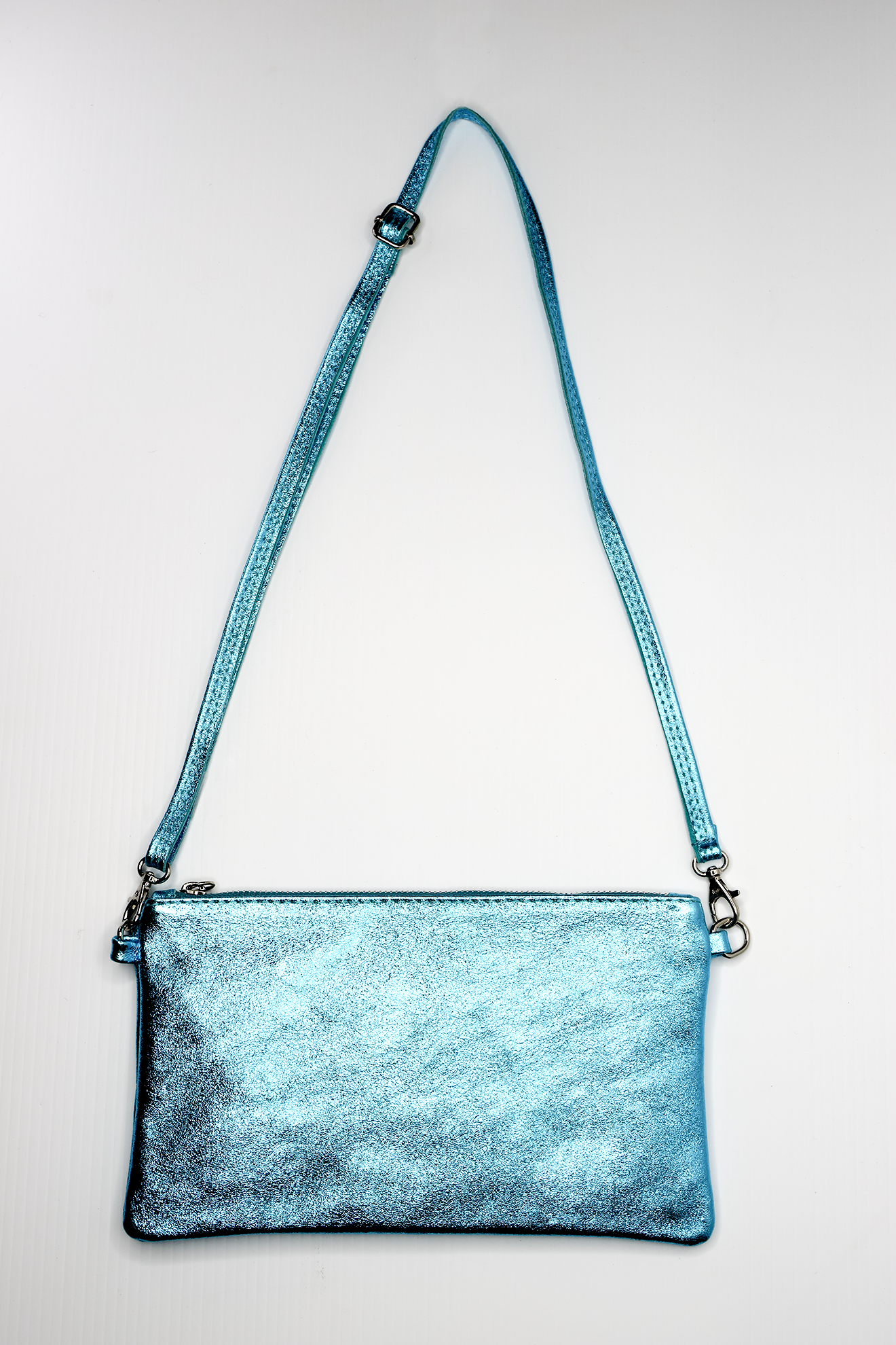 Metallic Baby Blue Clutch