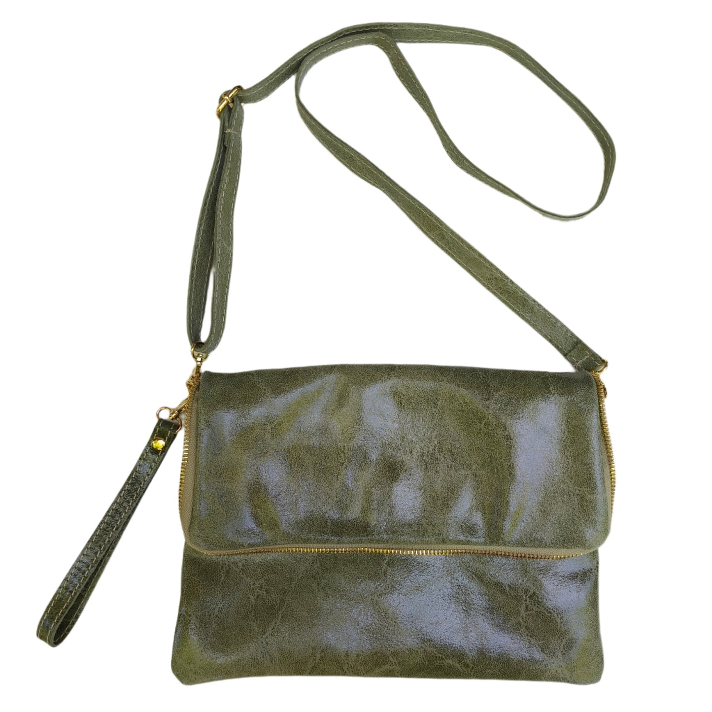 Mint Leather Folded Bag