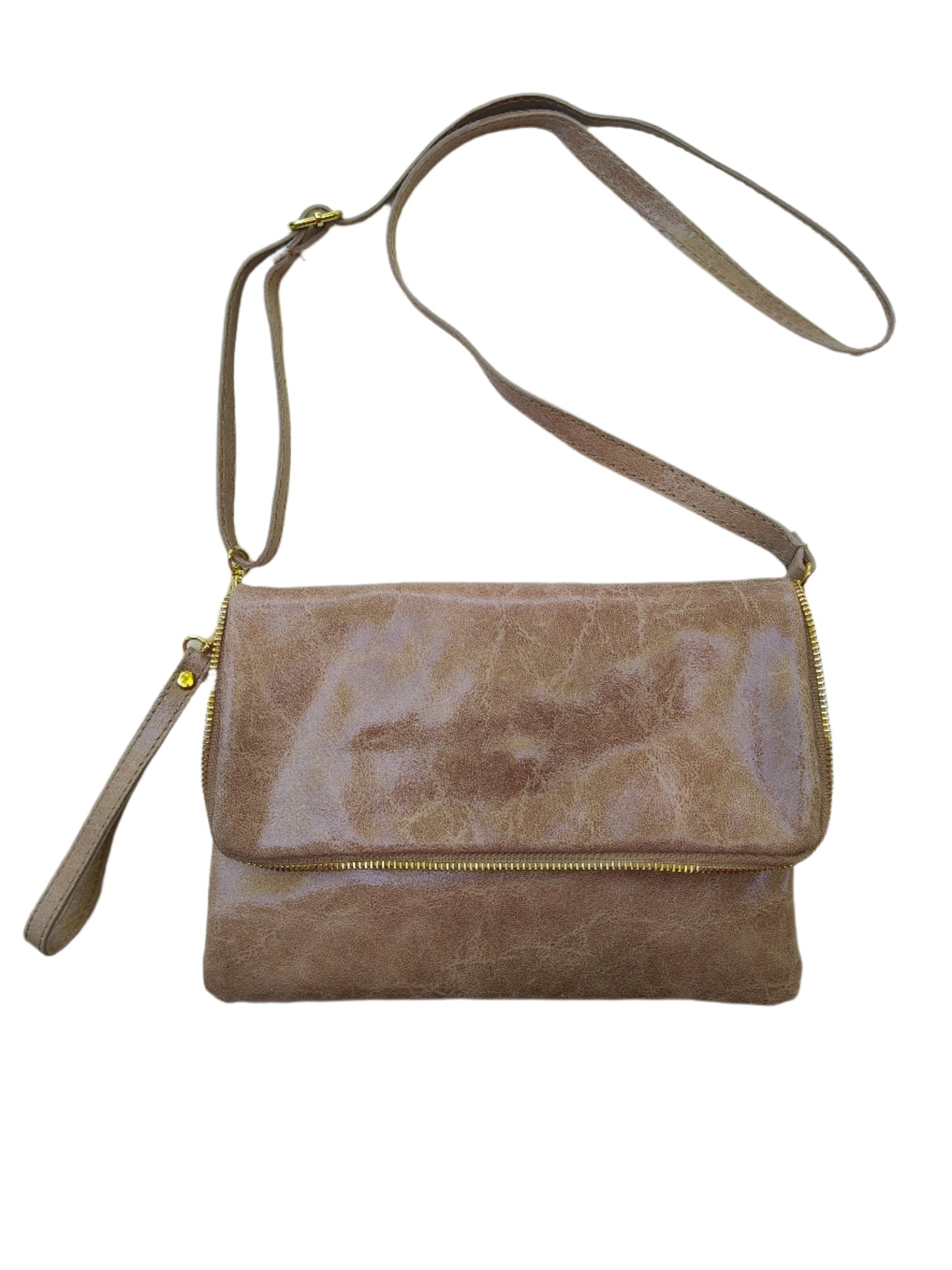 Tea Rose Pink Leather Folded Bag