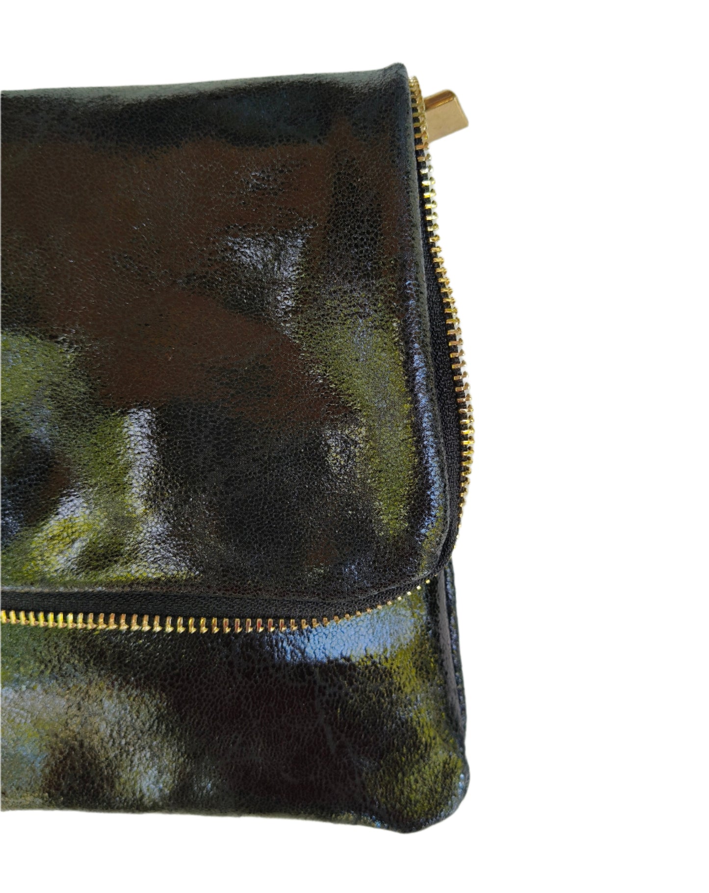 Black Leather Folded Bag