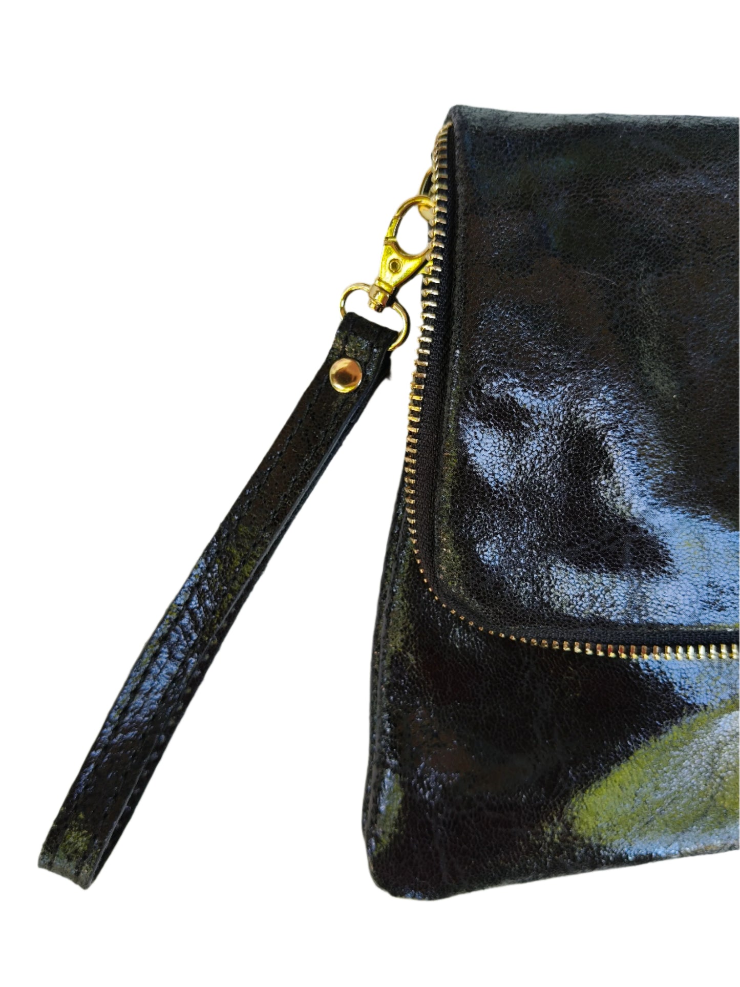 Black Leather Folded Bag