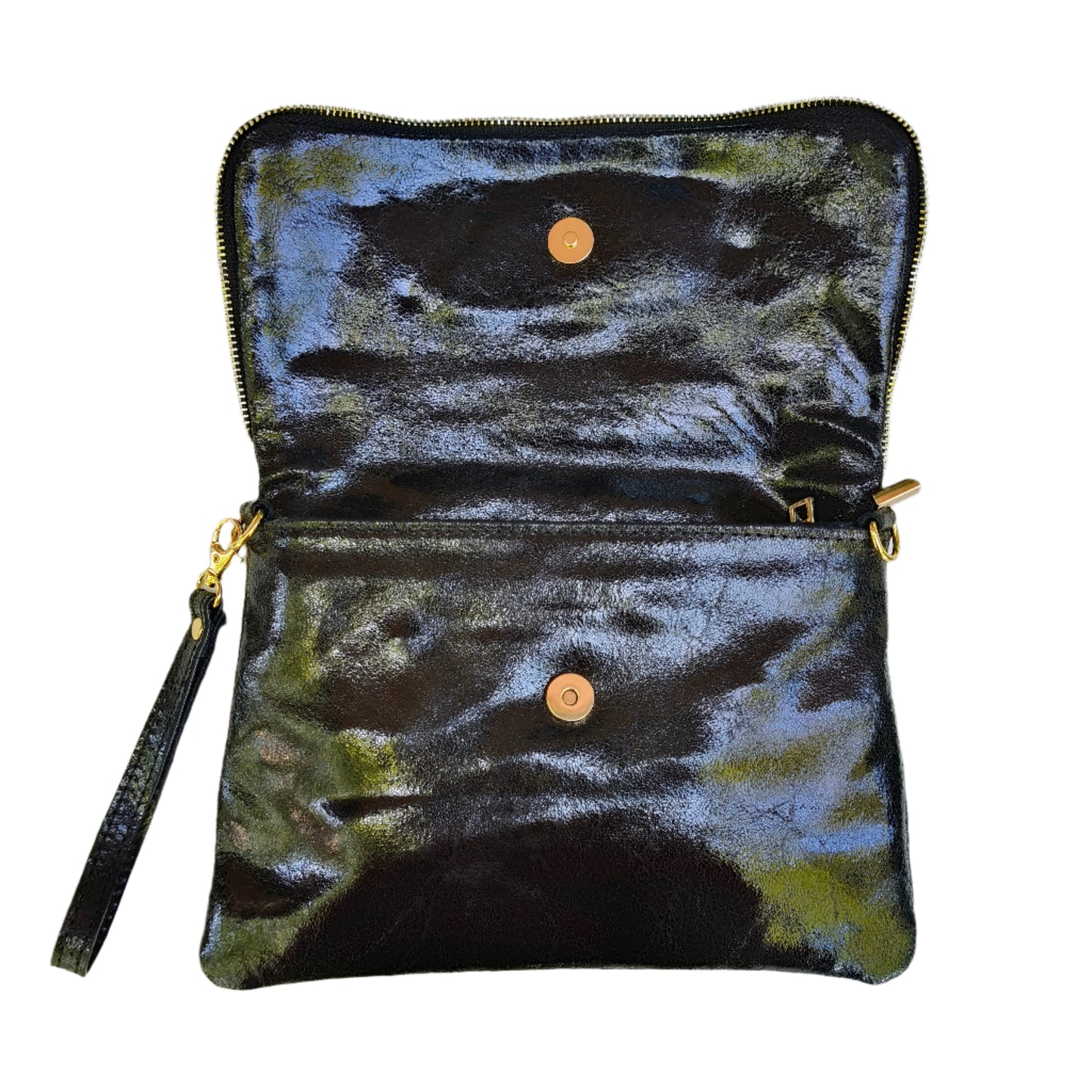 Black Leather Folded Bag