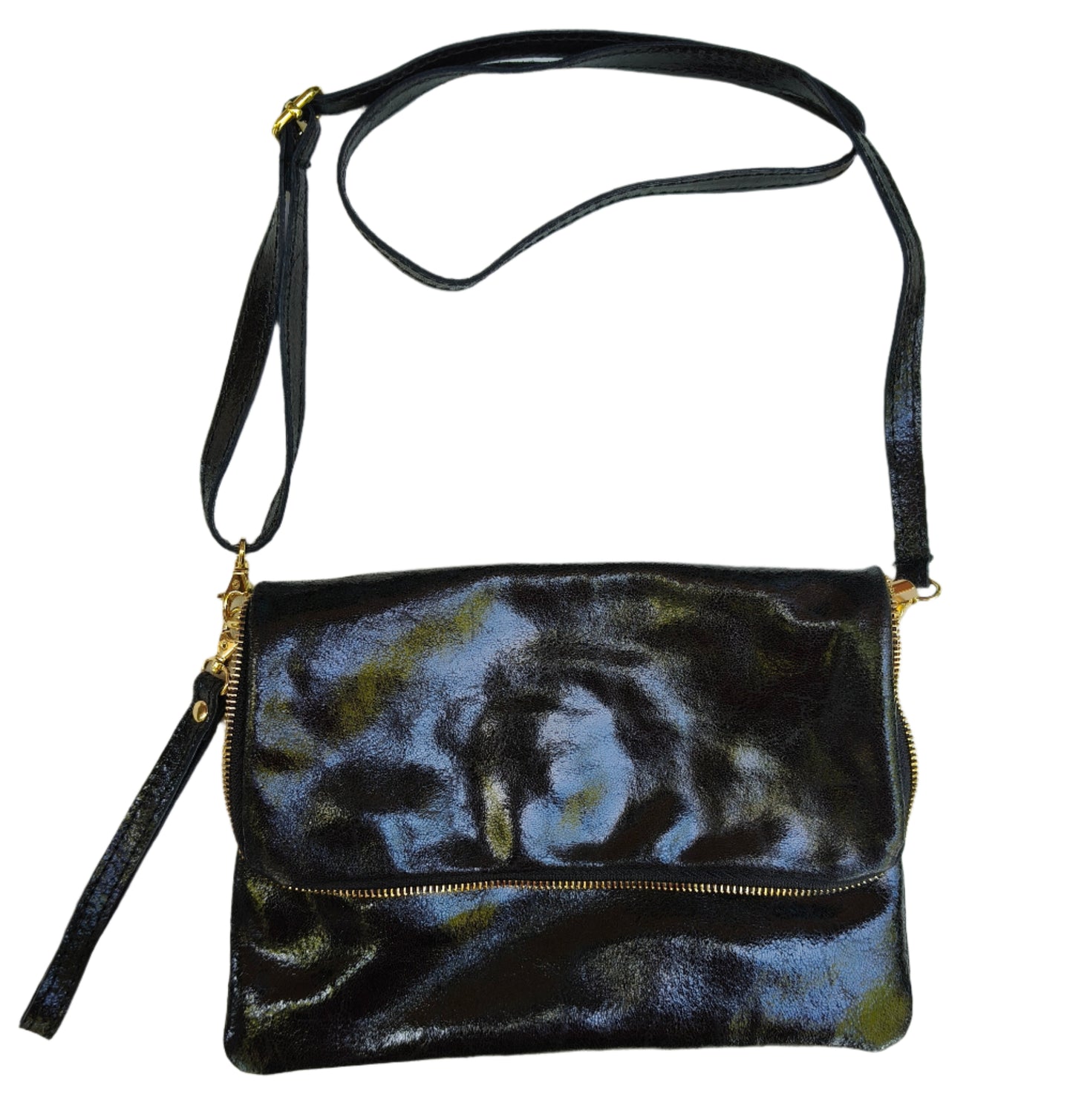 Black Leather Folded Bag