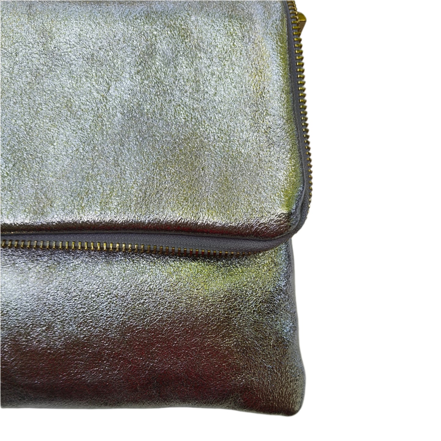 Silver Leather Folded Bag