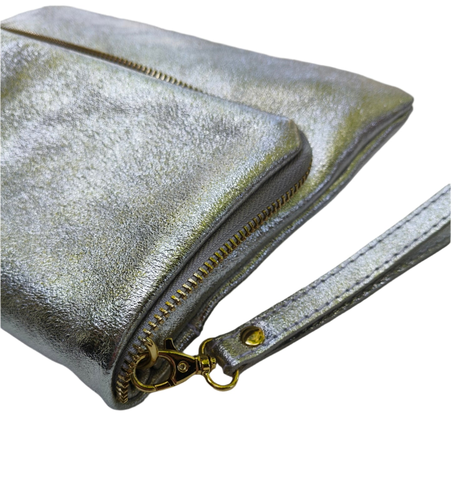 Silver Leather Folded Bag
