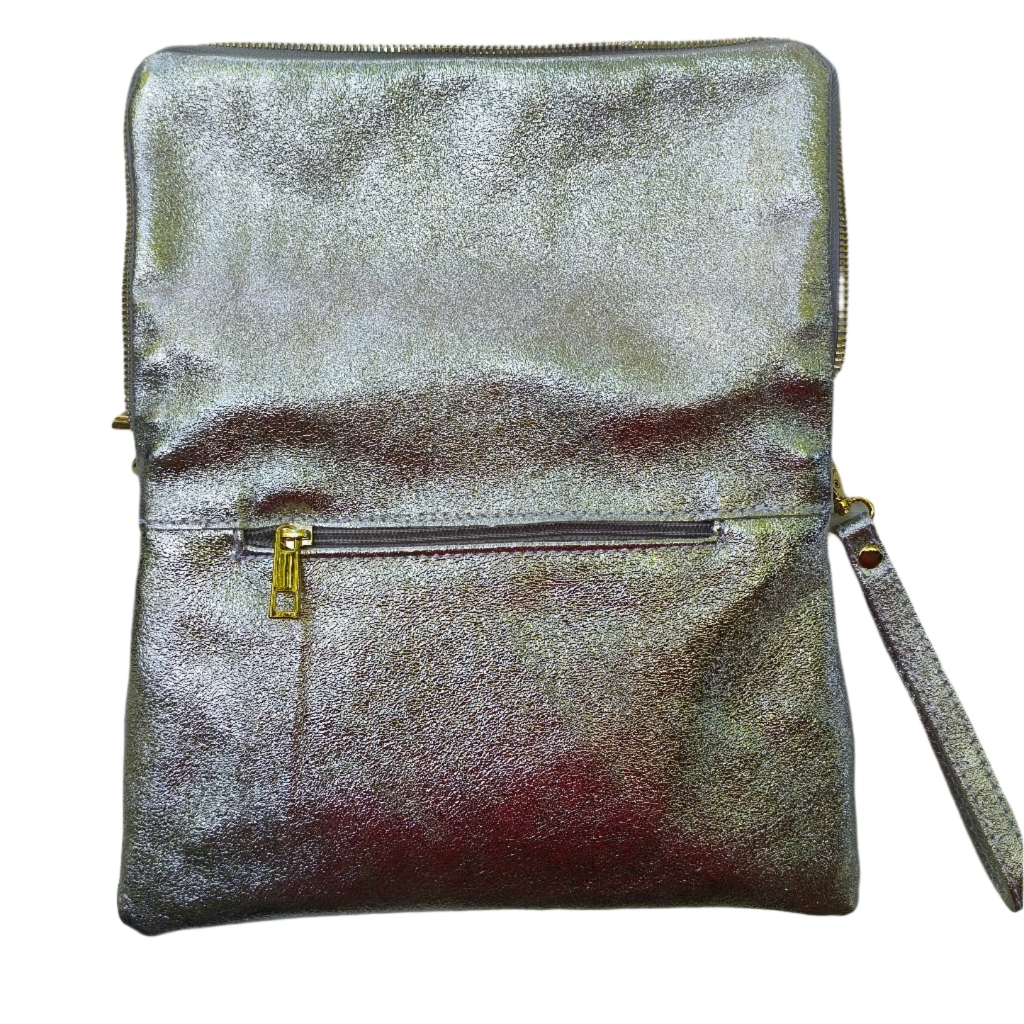 Silver Leather Folded Bag
