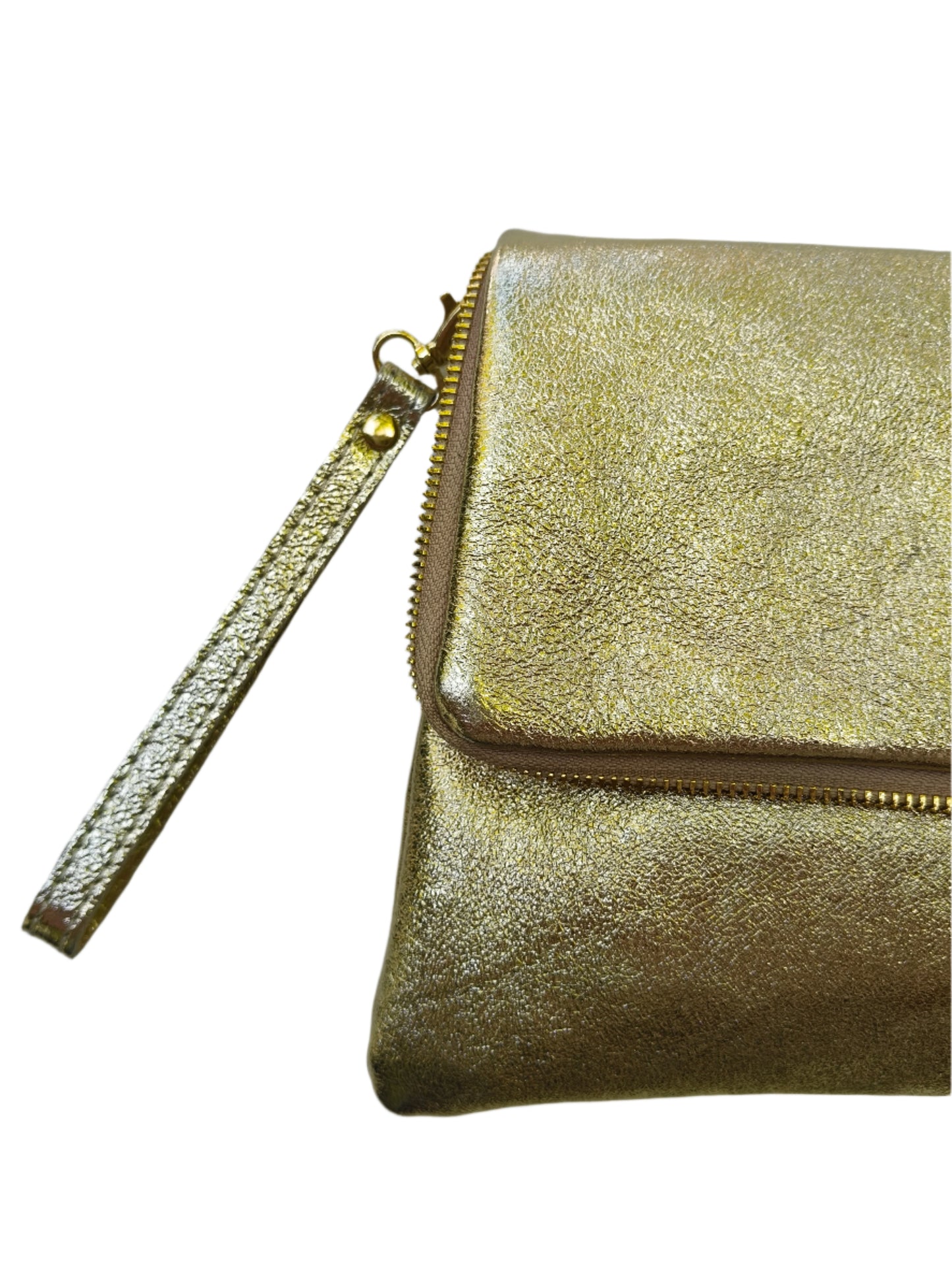 Gold Leather Folded Bag