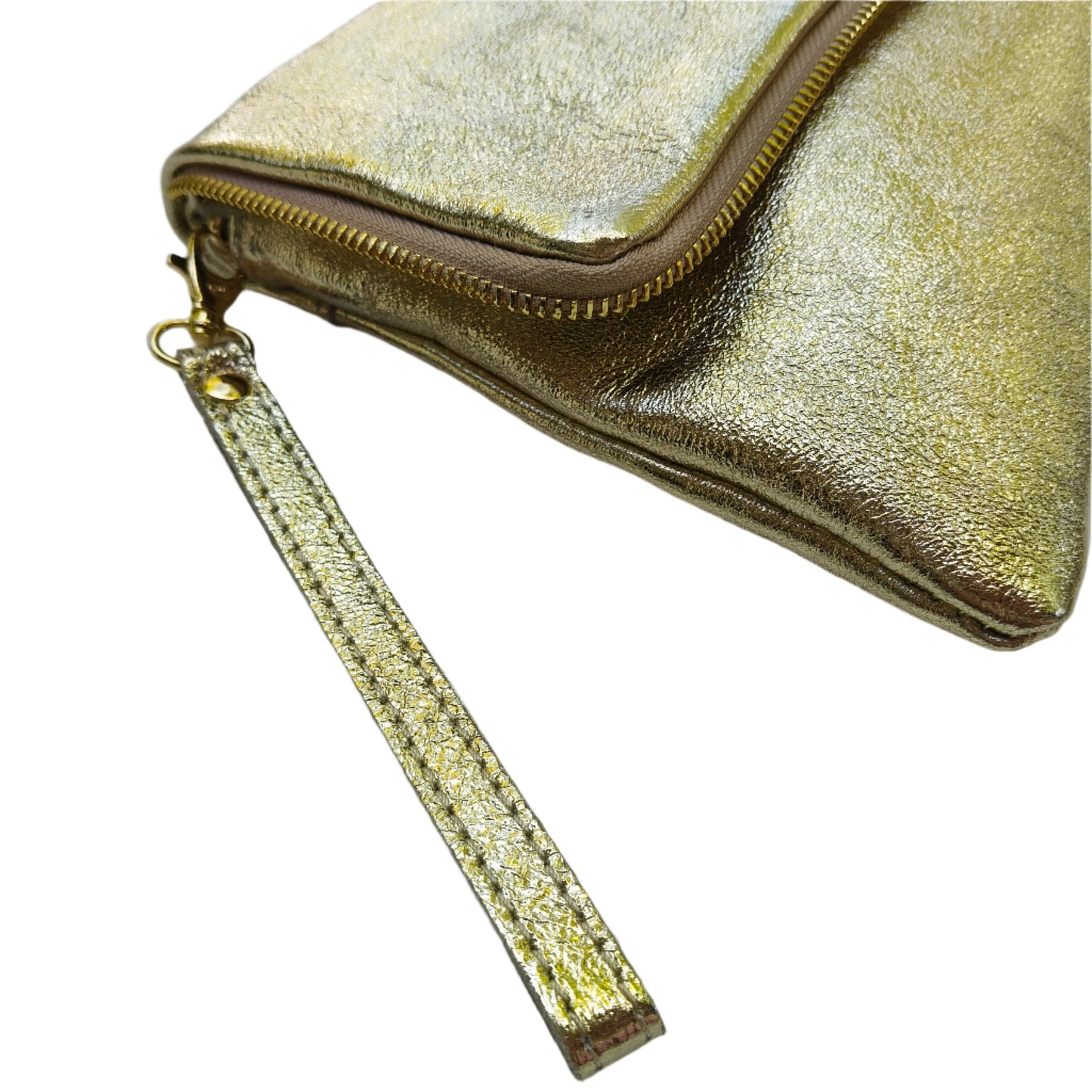 Gold Leather Folded Bag