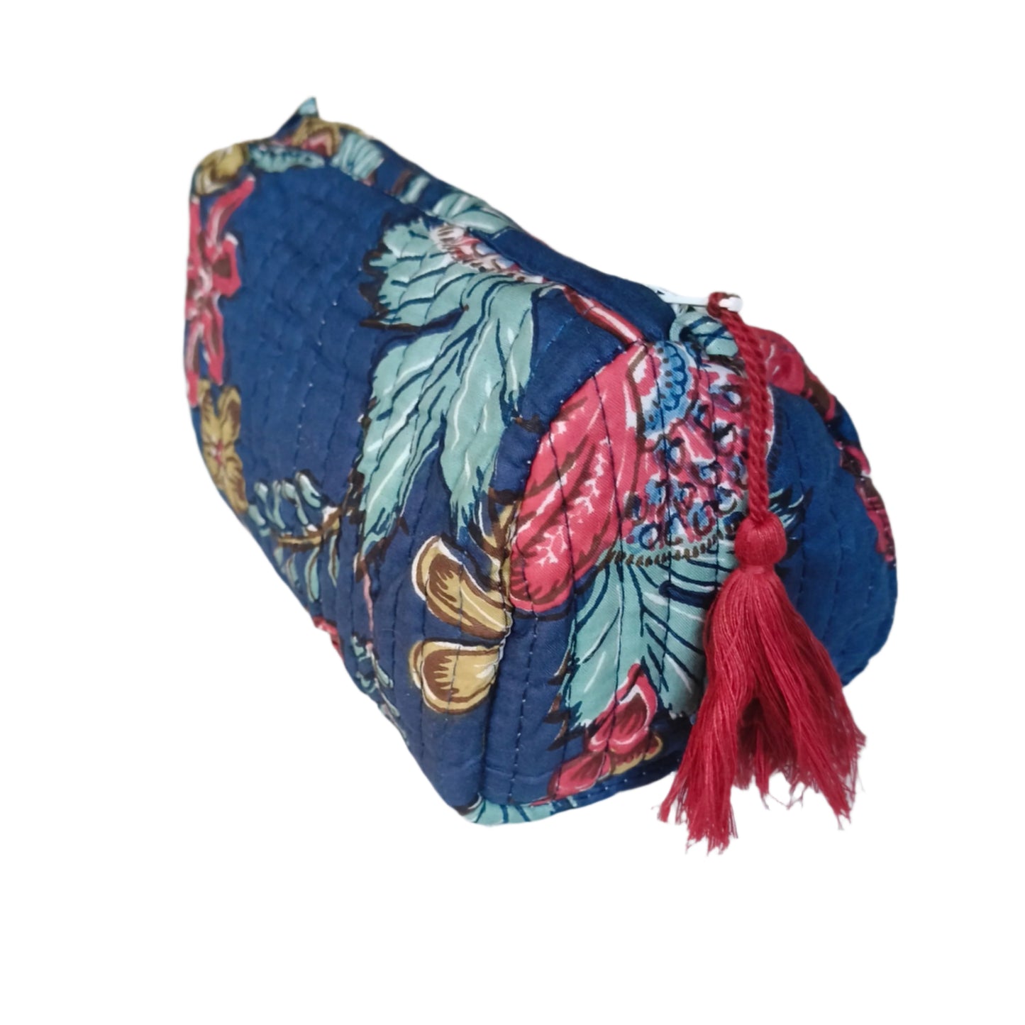 Kantha waterproof cosmetic bag -Blue-