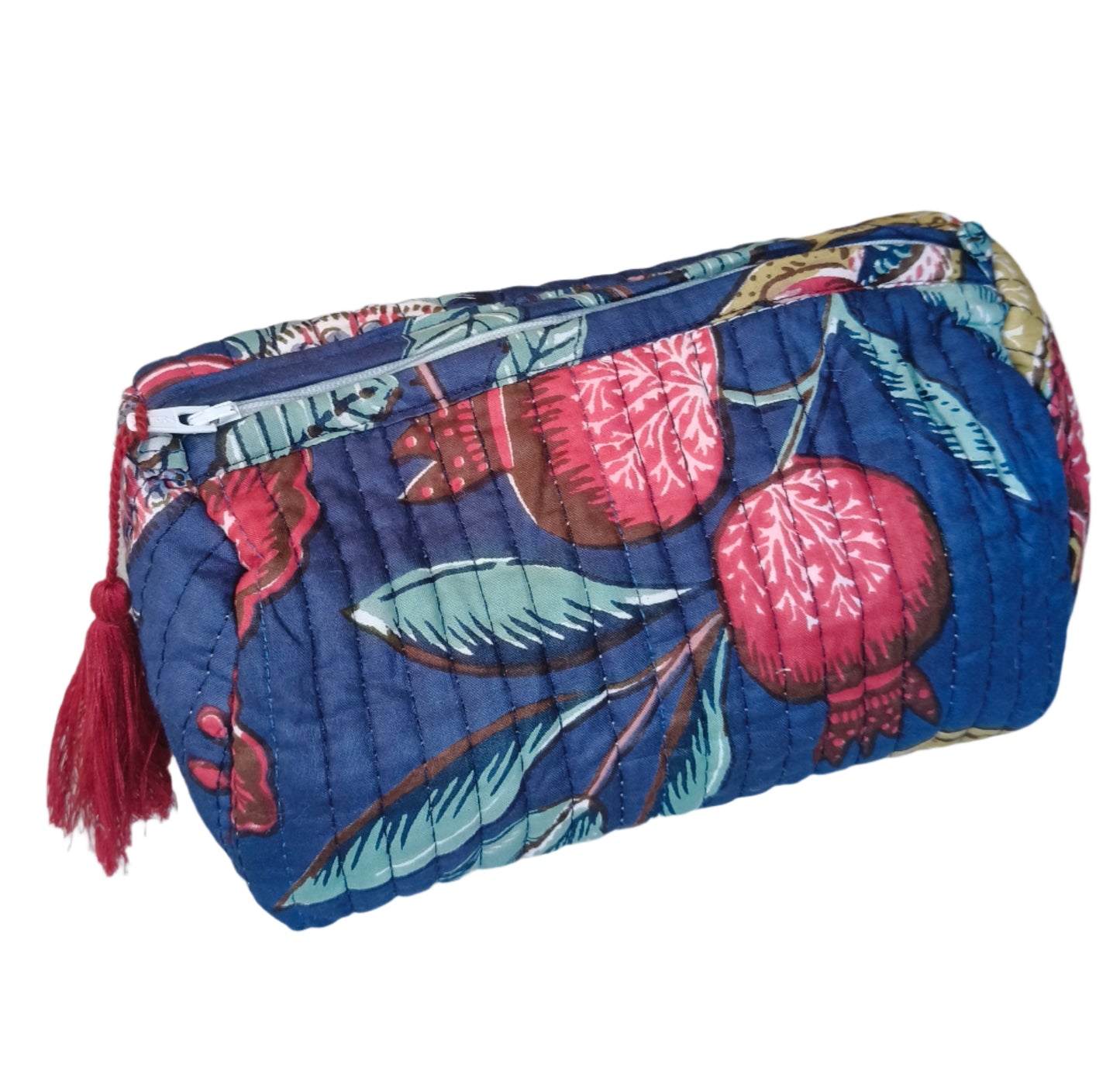 Kantha waterproof cosmetic bag -Blue-
