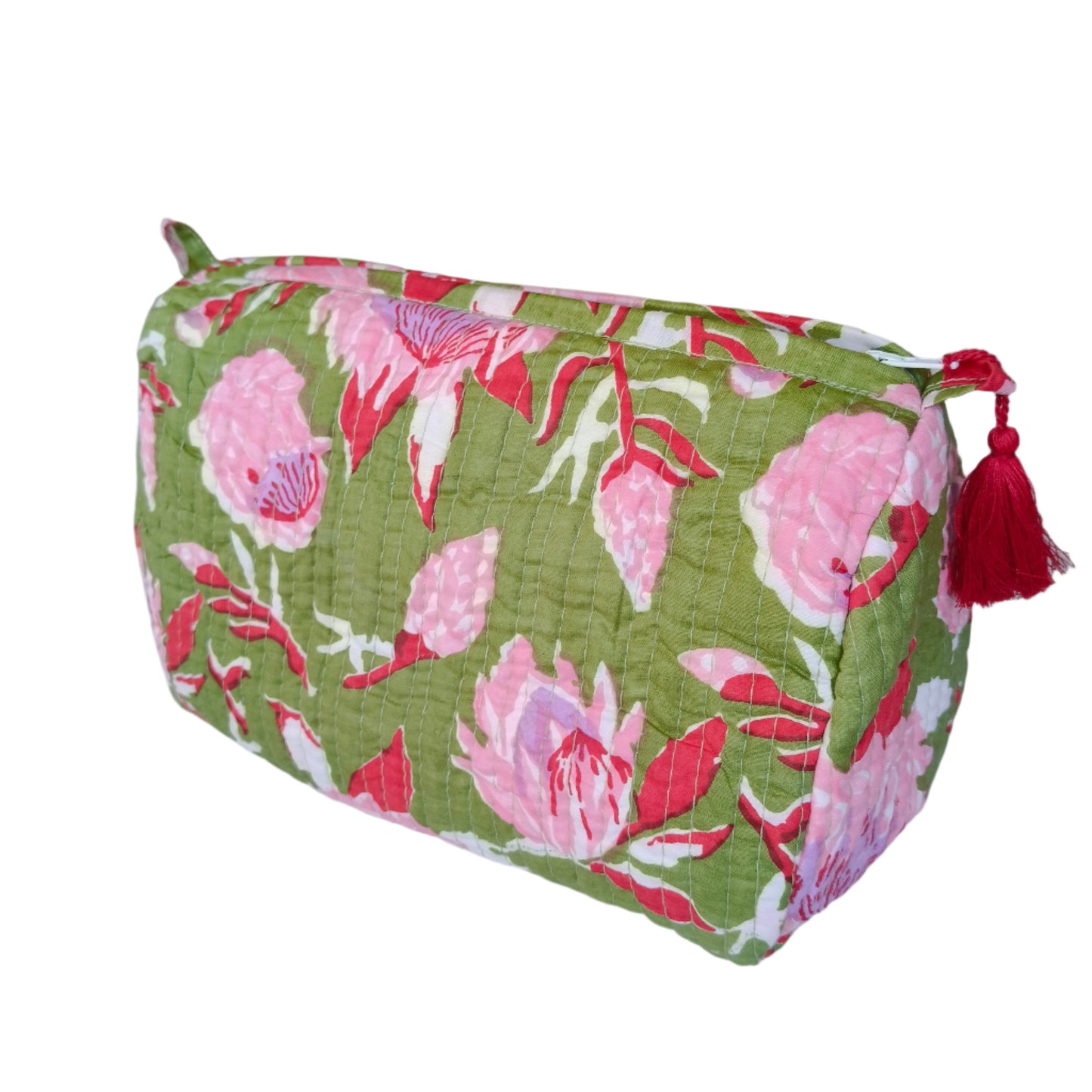 Kantha waterproof cosmetic bag -Green-