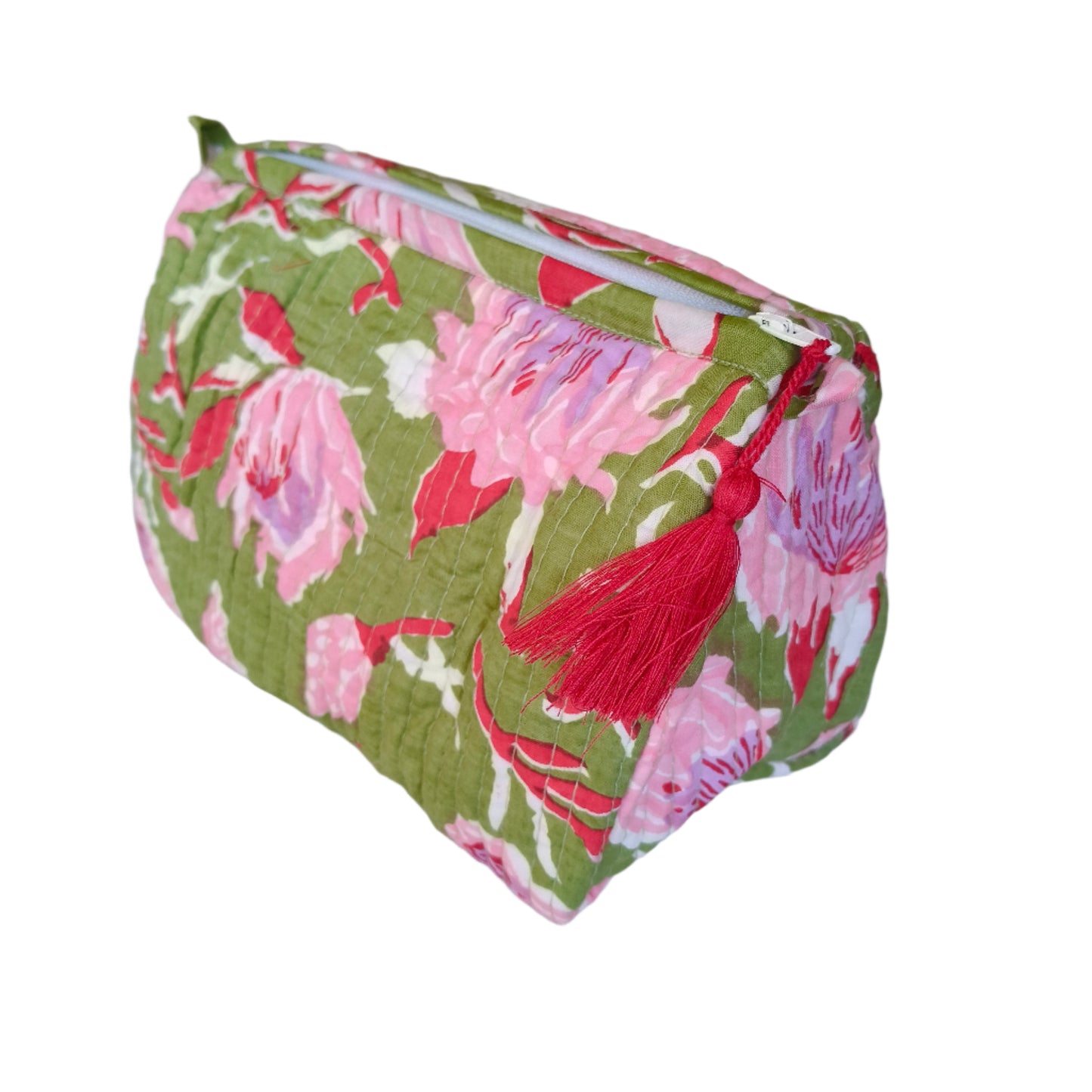 Kantha waterproof cosmetic bag -Green-