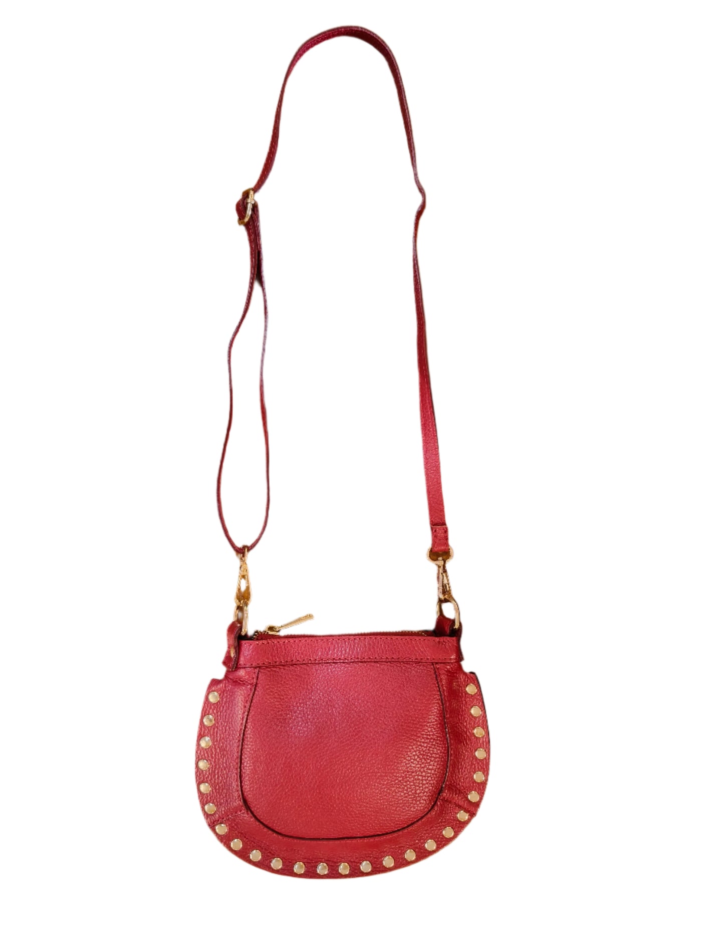 Red Leather studded cross body bag