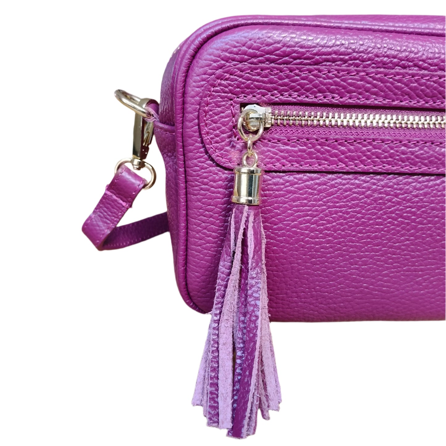 Purple soap box leather bag