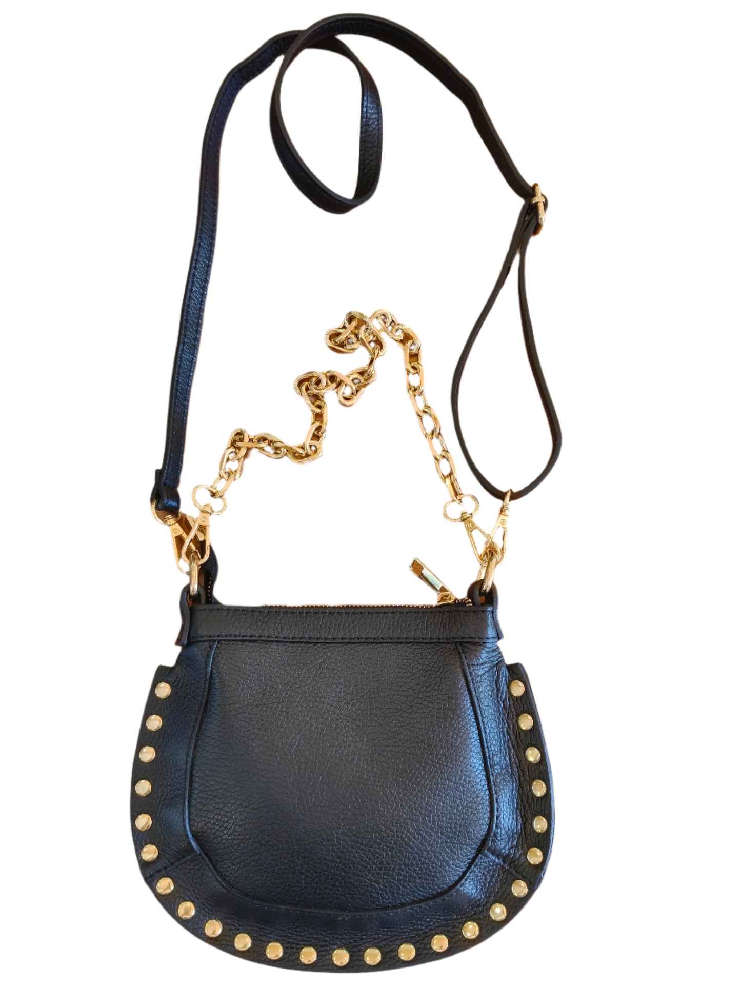Black Leather studded cross body bag