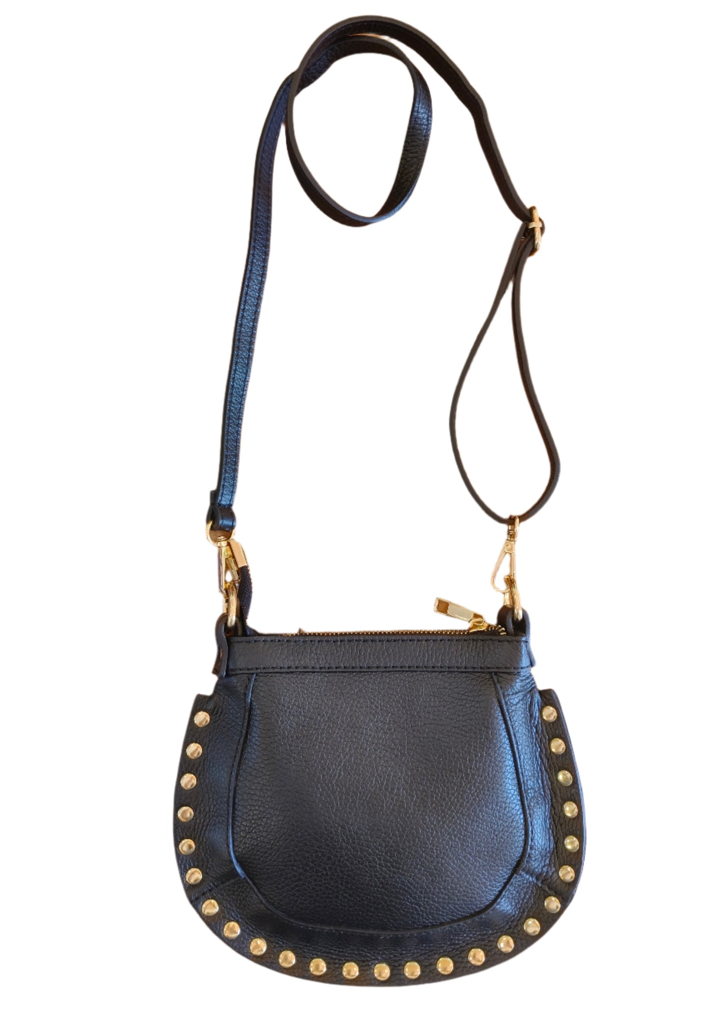 Black Leather studded cross body bag