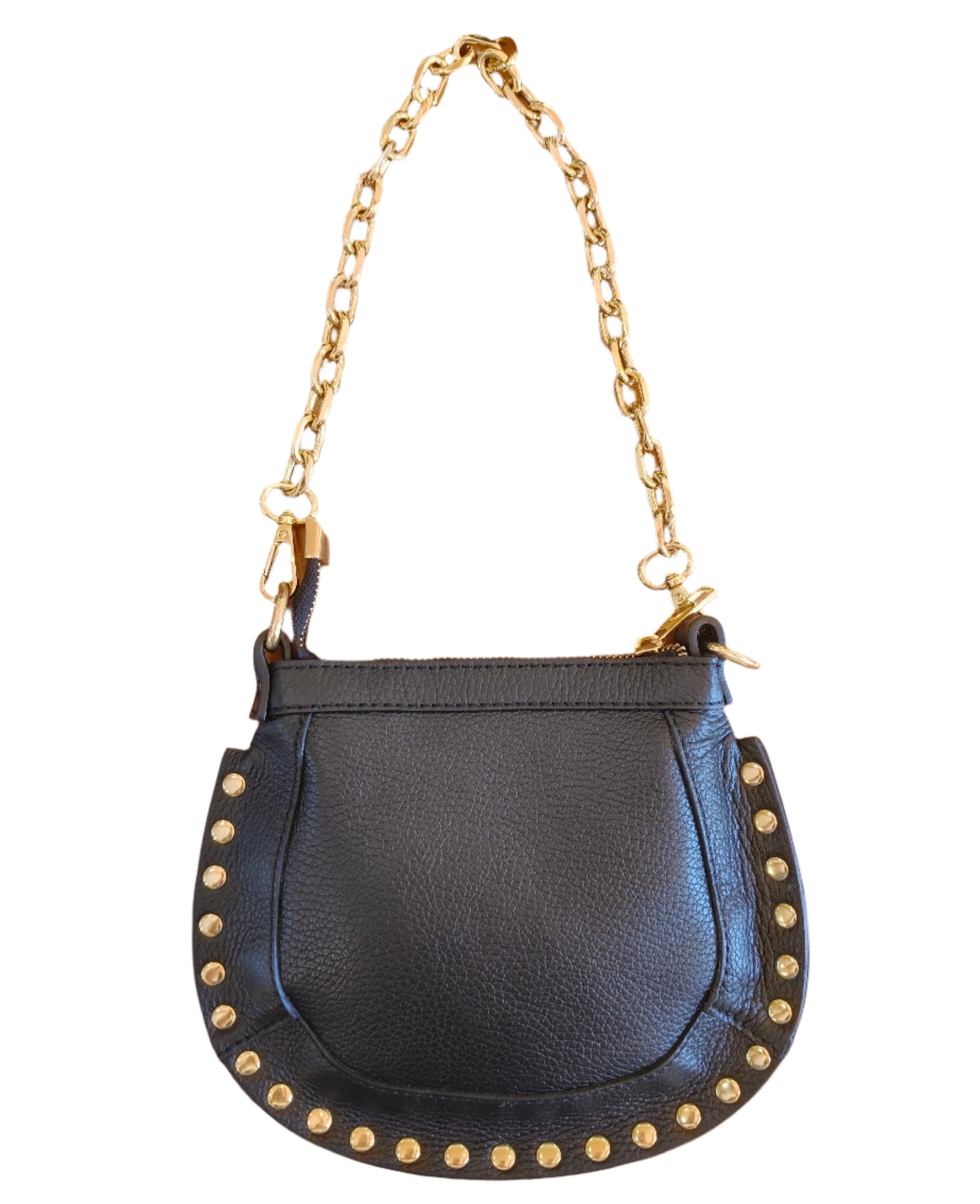 Black Leather studded cross body bag
