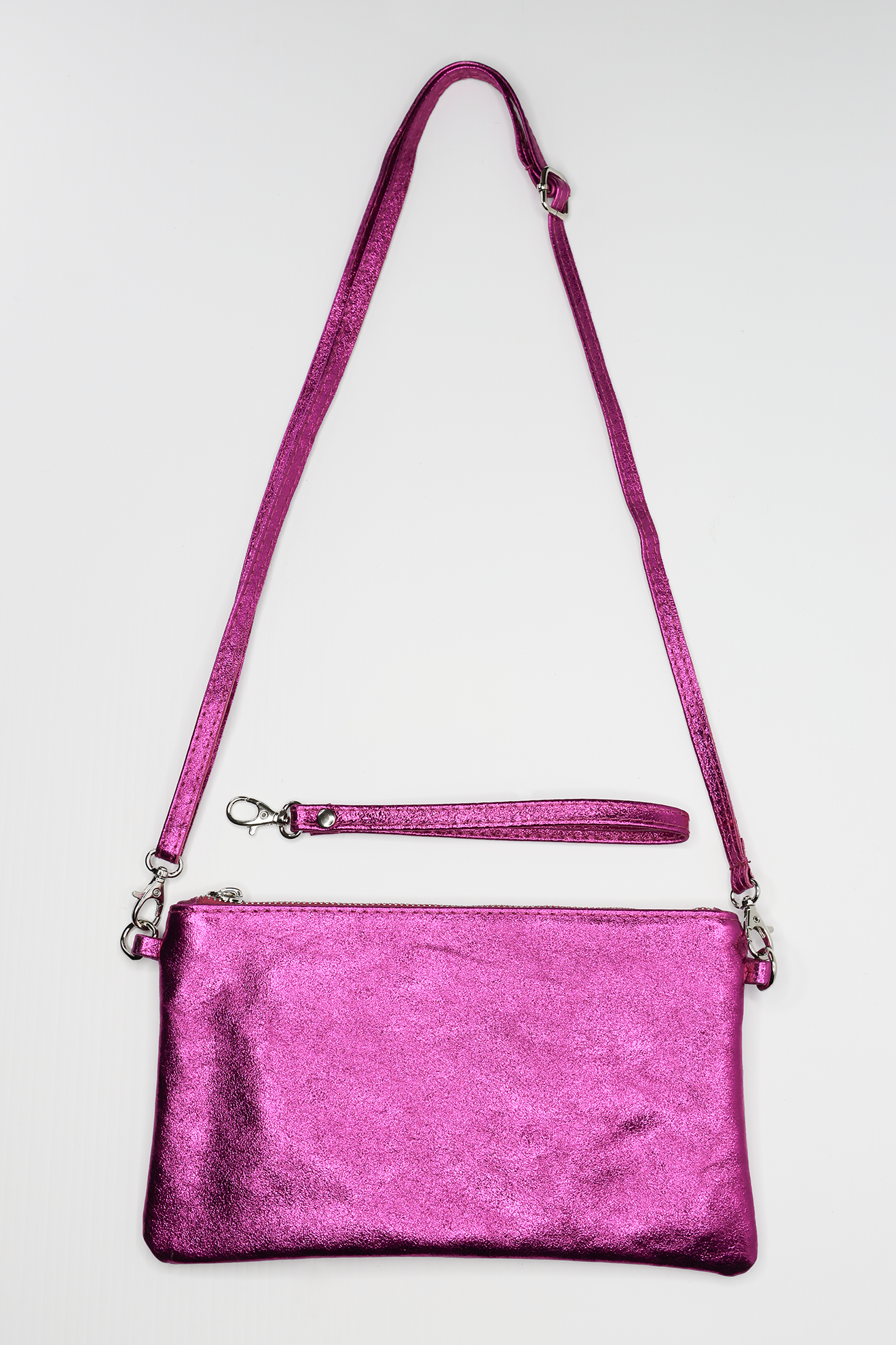 Metallic Hot Pink clutch