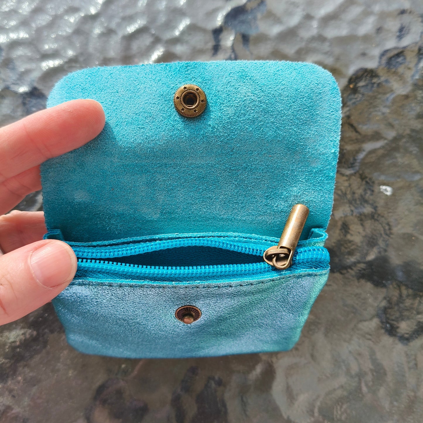 Baby Blue Leather  Wallet