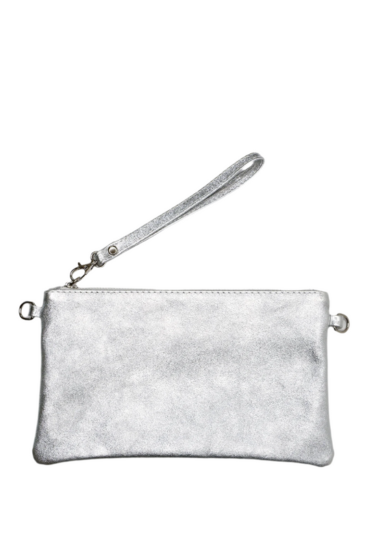 Metallic Silver Clutch