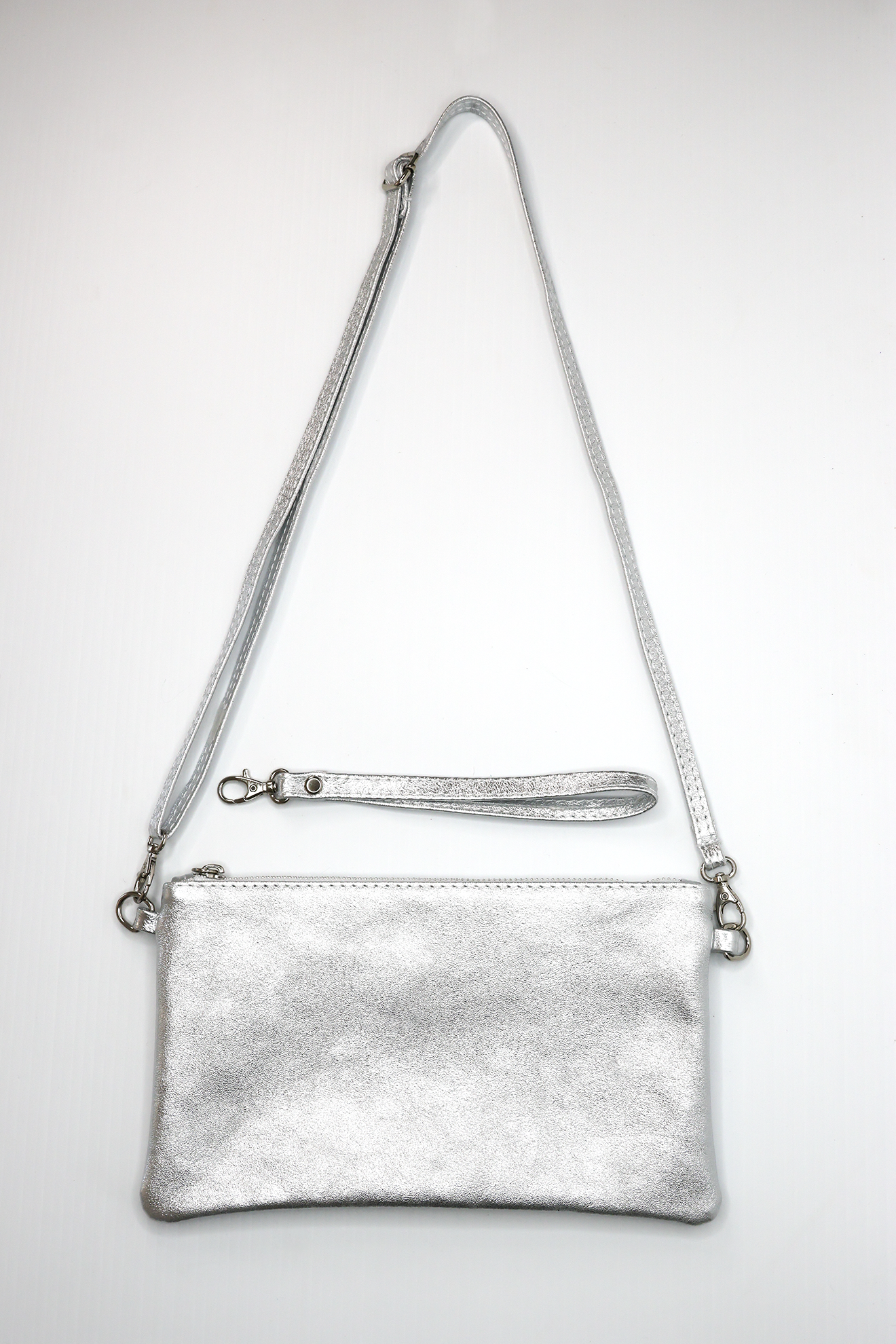 Metallic Silver Clutch