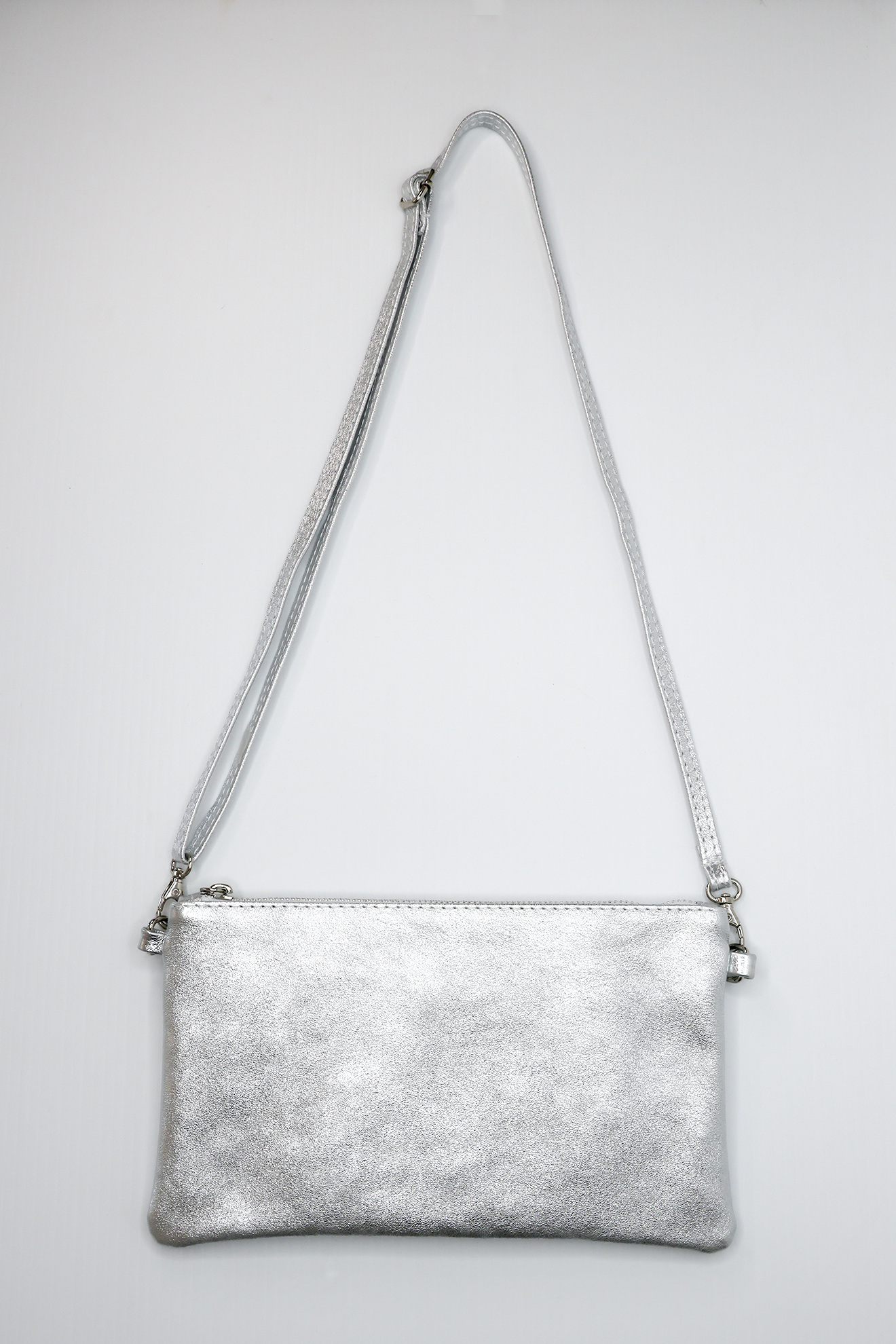 Metallic Silver Clutch