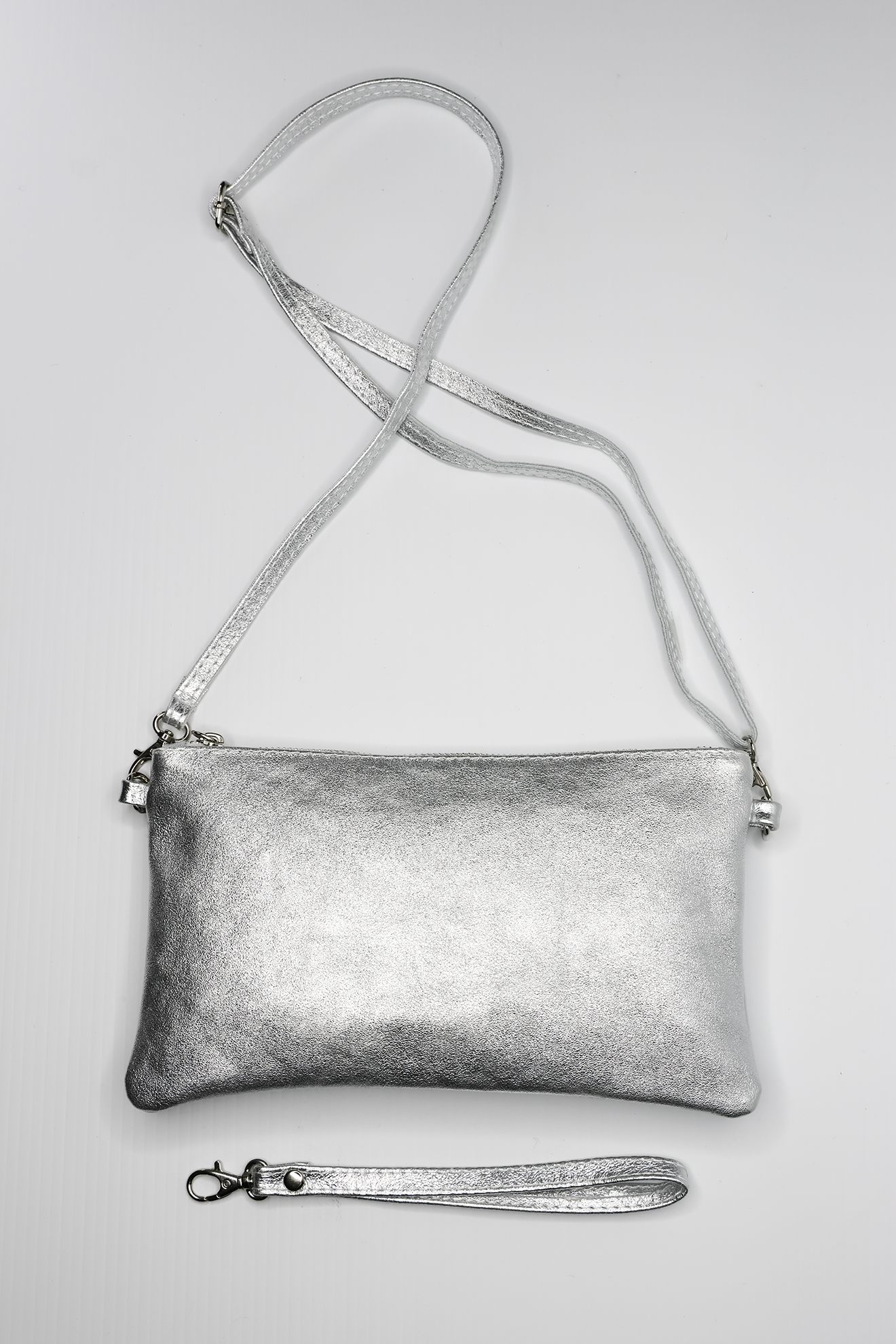 Metallic Silver Clutch