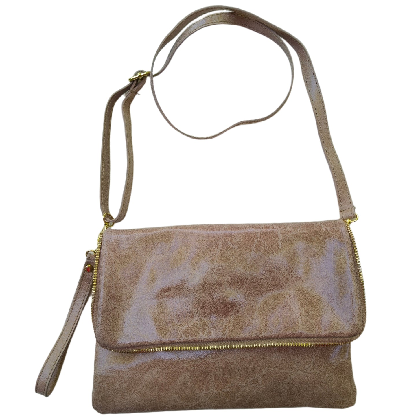 Tea Rose Pink Leather Folded Bag