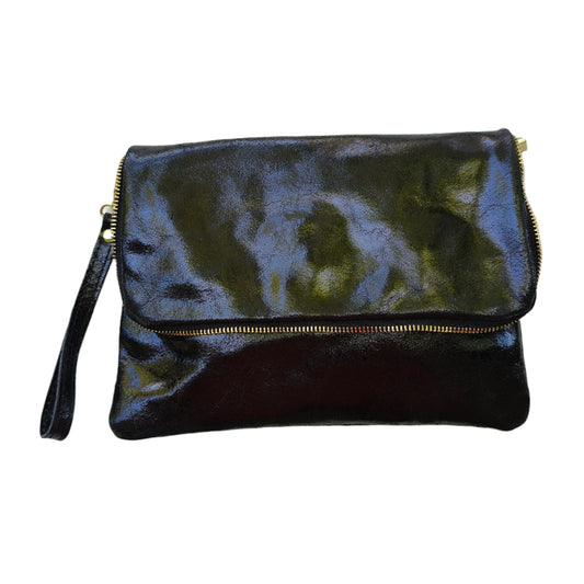 Black Leather Folded Bag