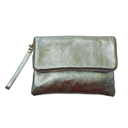Silver Leather Folded Bag