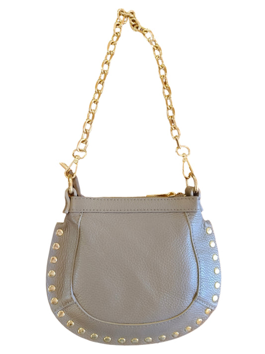 Sand Leather studded cross body bag