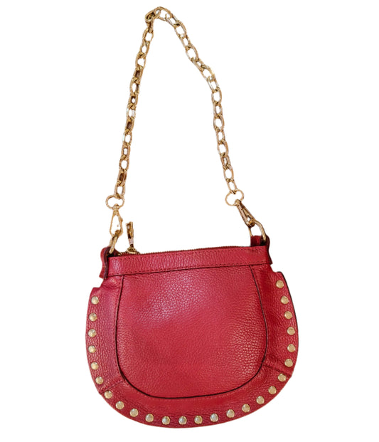 Red Leather studded cross body bag