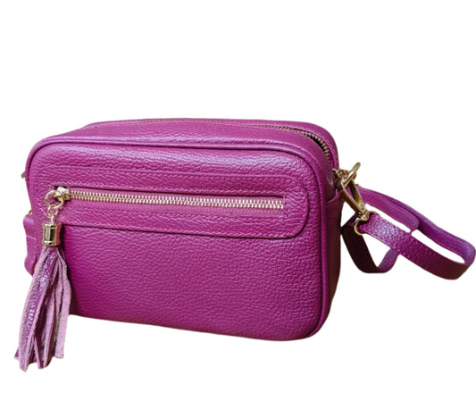 Purple soap box leather bag