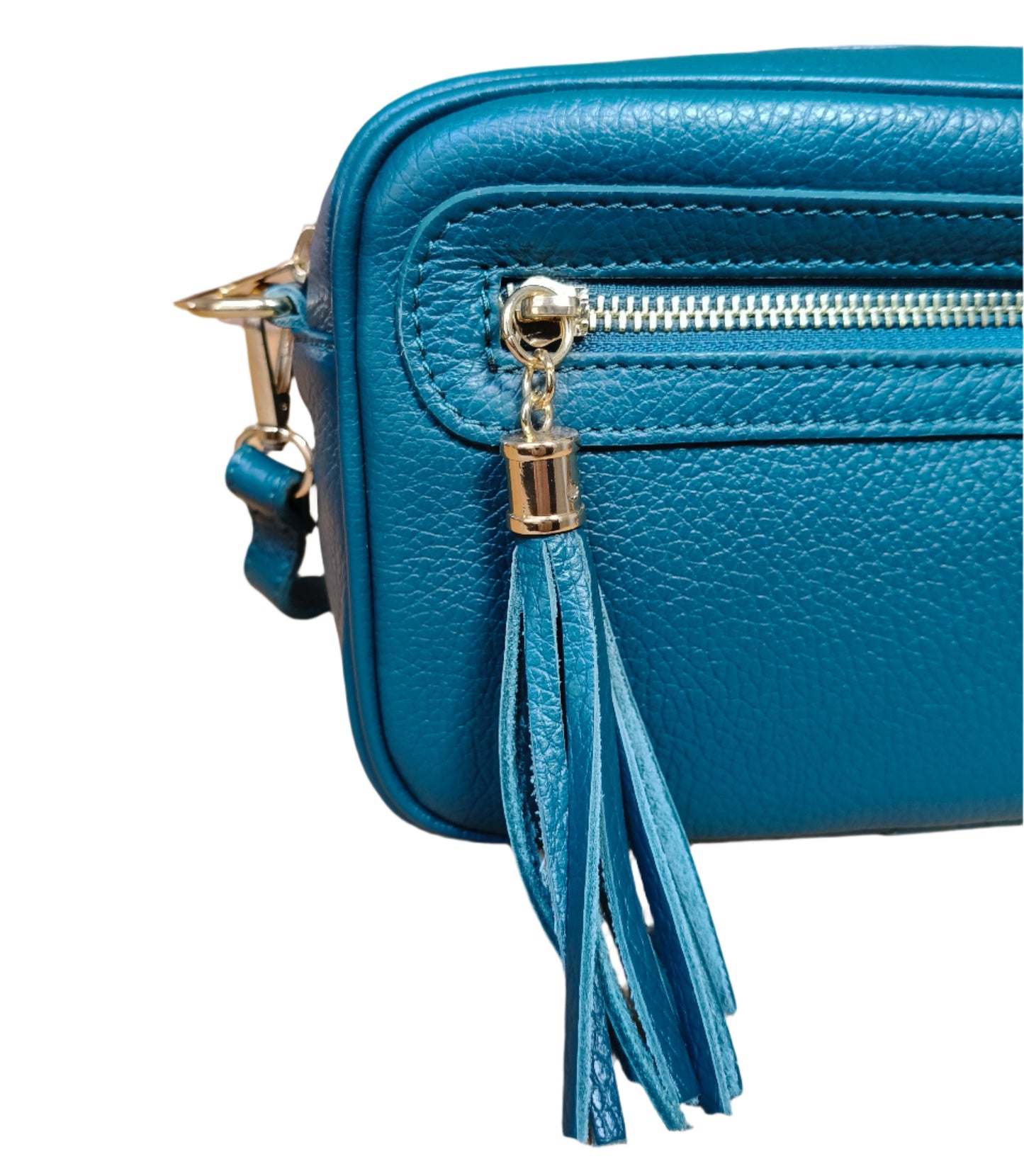 Dark teal soap box leather bag