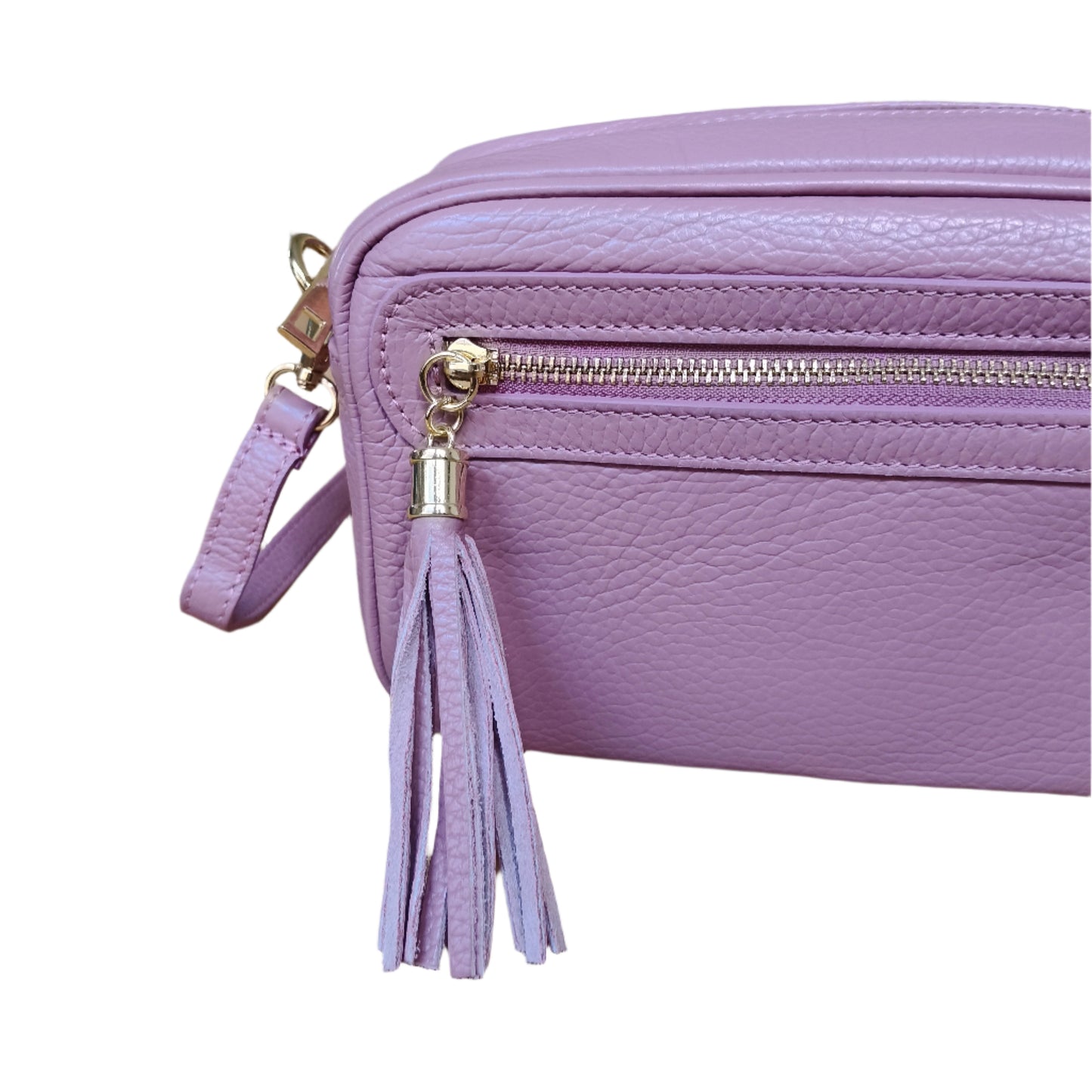 Powder Pink box leather bag