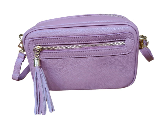 Powder Pink box leather bag