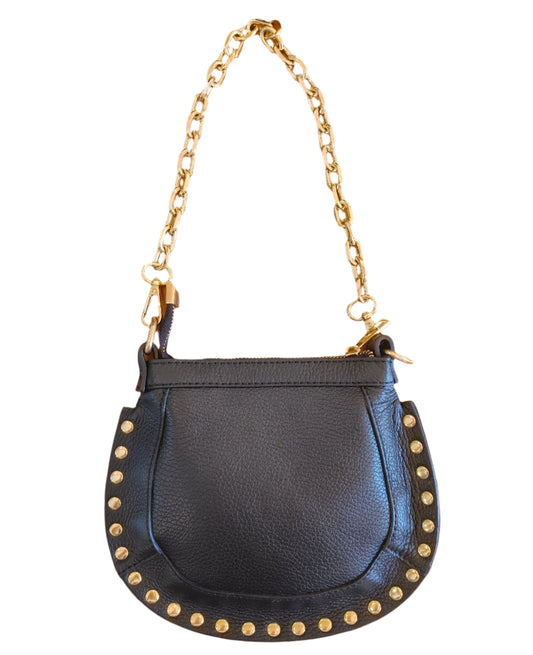Black Leather studded cross body bag